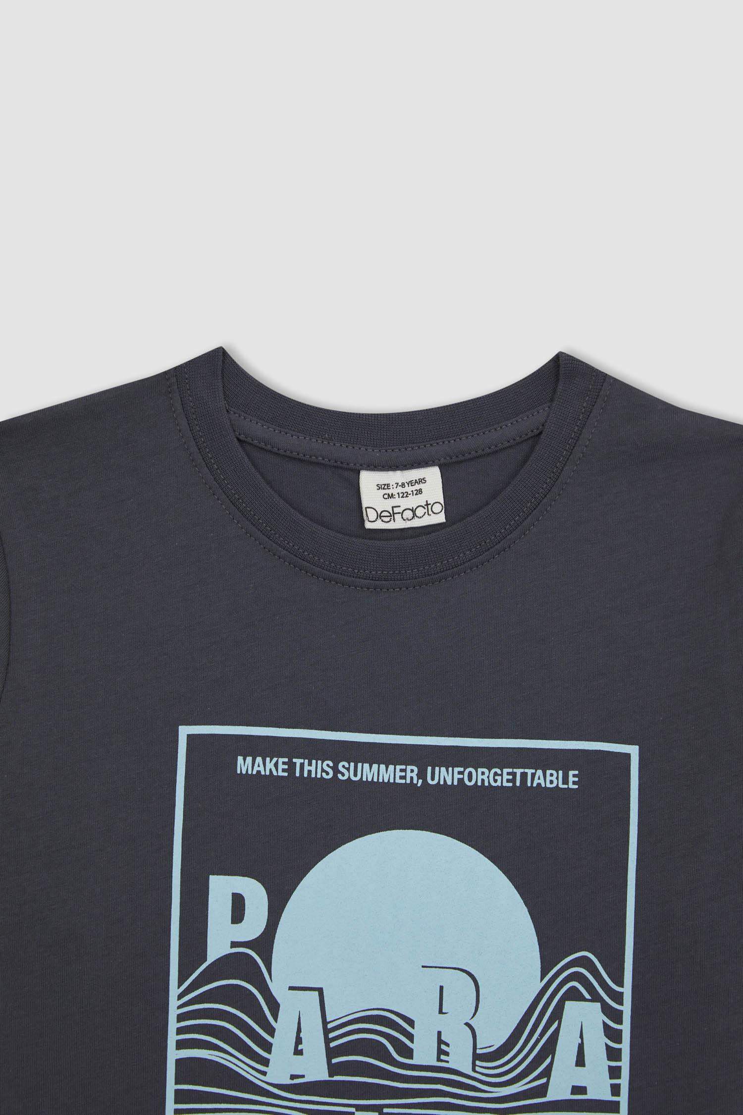 T-Shirt Imprimé à Manches Courtes Col Rond pour Garçon