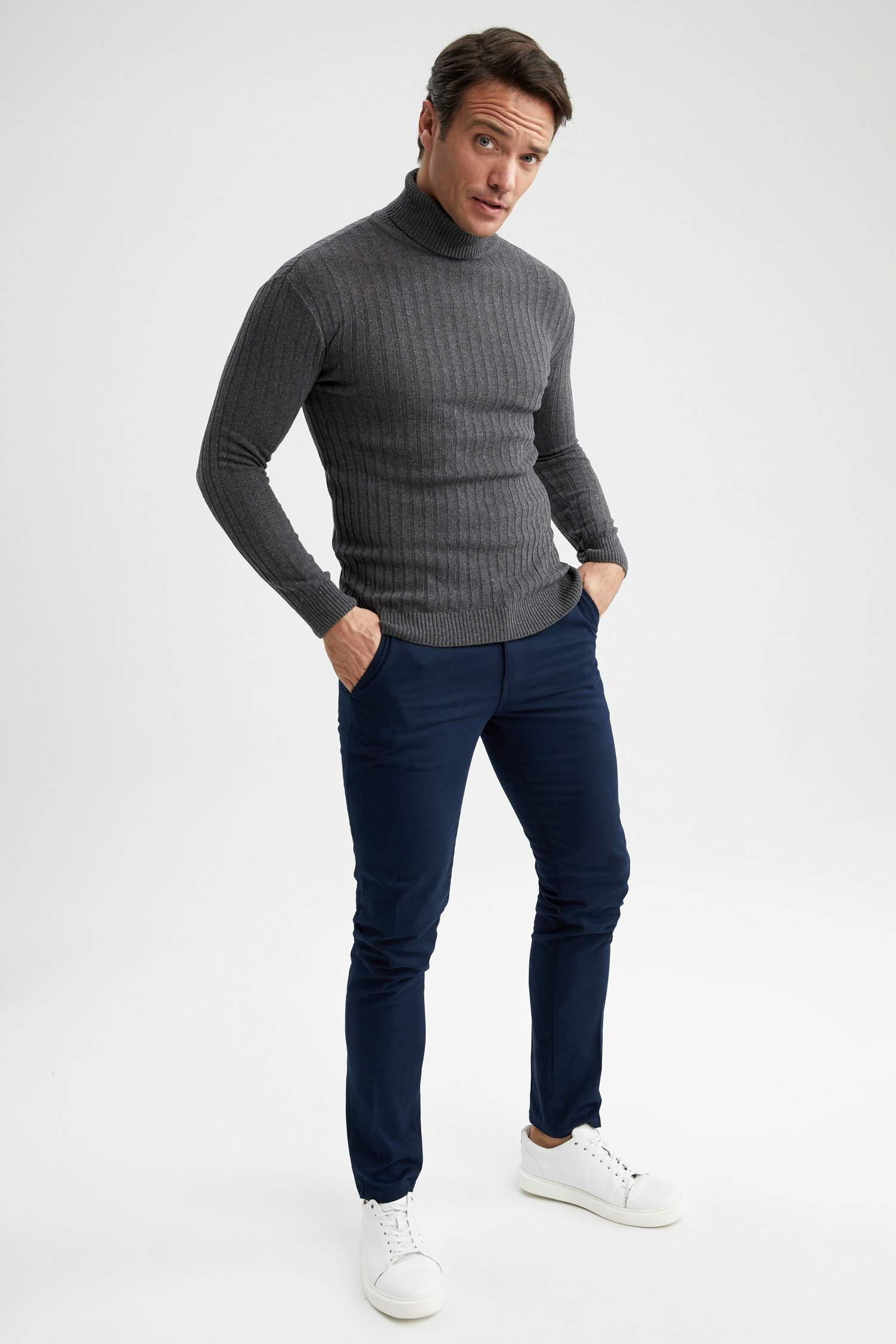 Regular Fit Balıkçı Yaka Triko Kazak