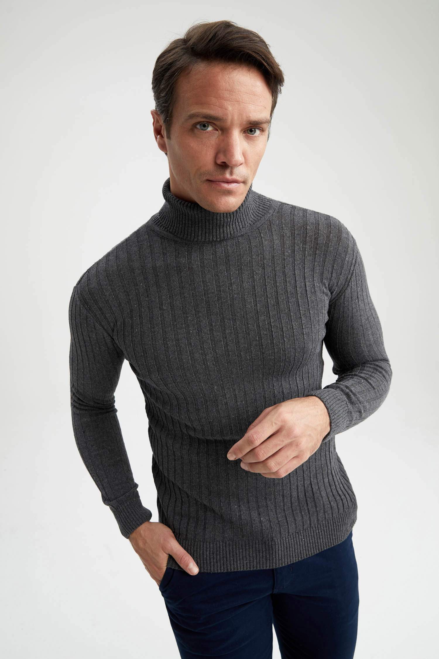 Regular Fit Balıkçı Yaka Triko Kazak