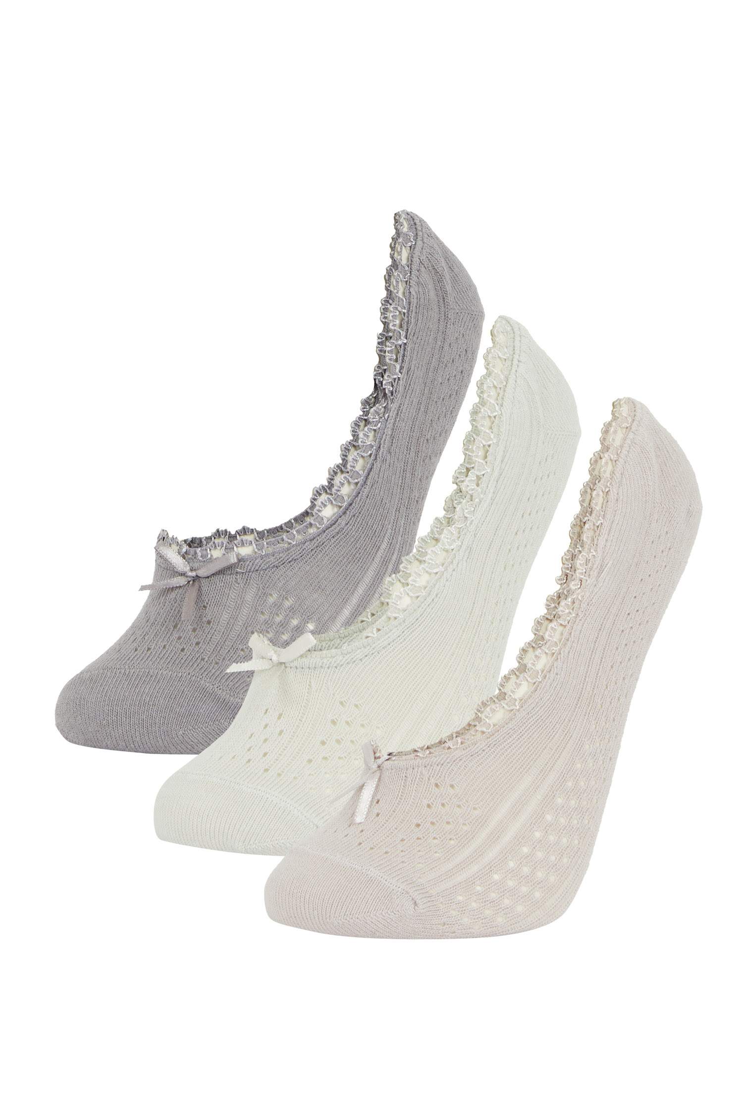 Kadın Görünmez 3'lü Pamuklu Babet Çorap