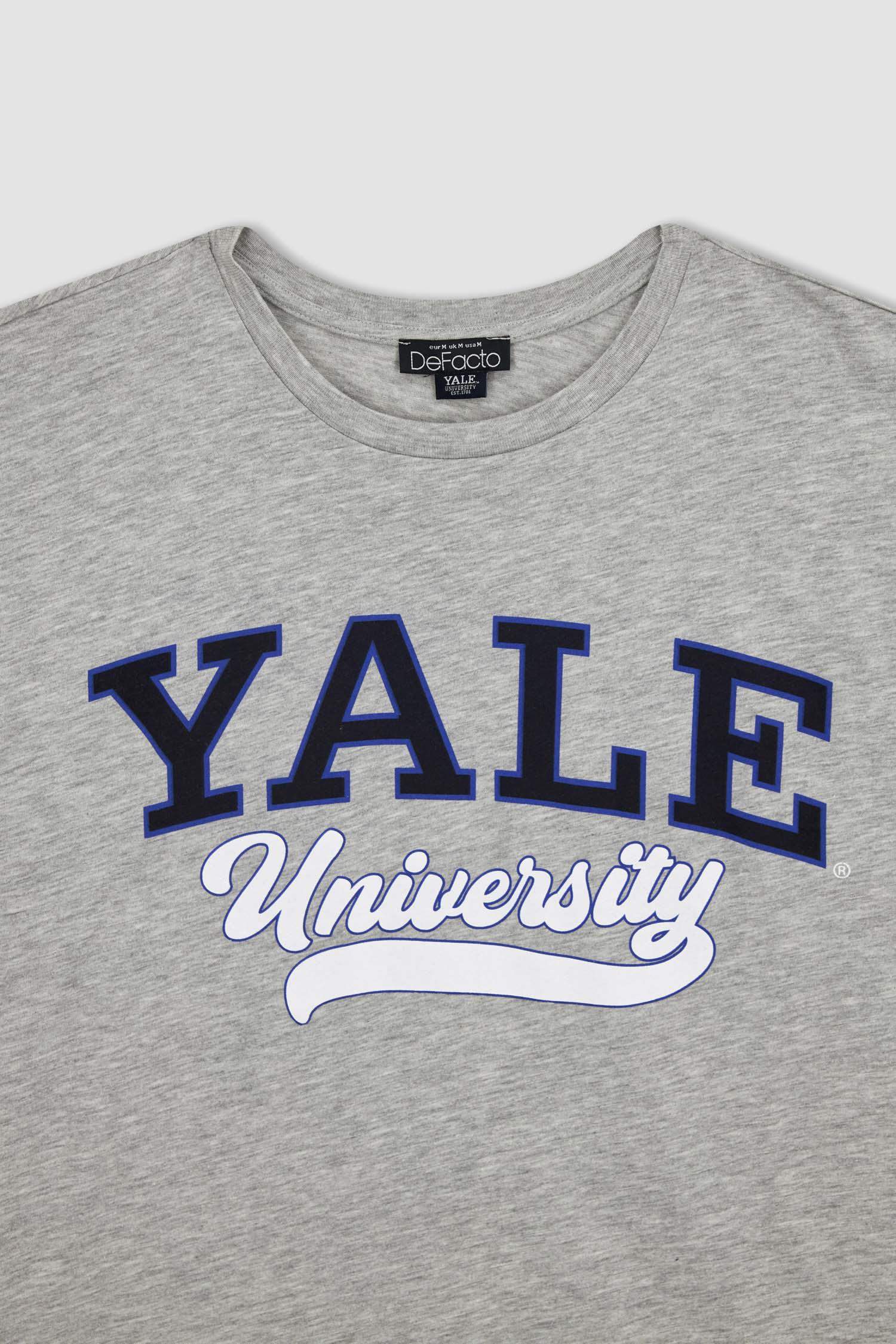 Grey WOMAN Yale University Oversize Fit Crew Neck Short Sleeve T-Shirt ...