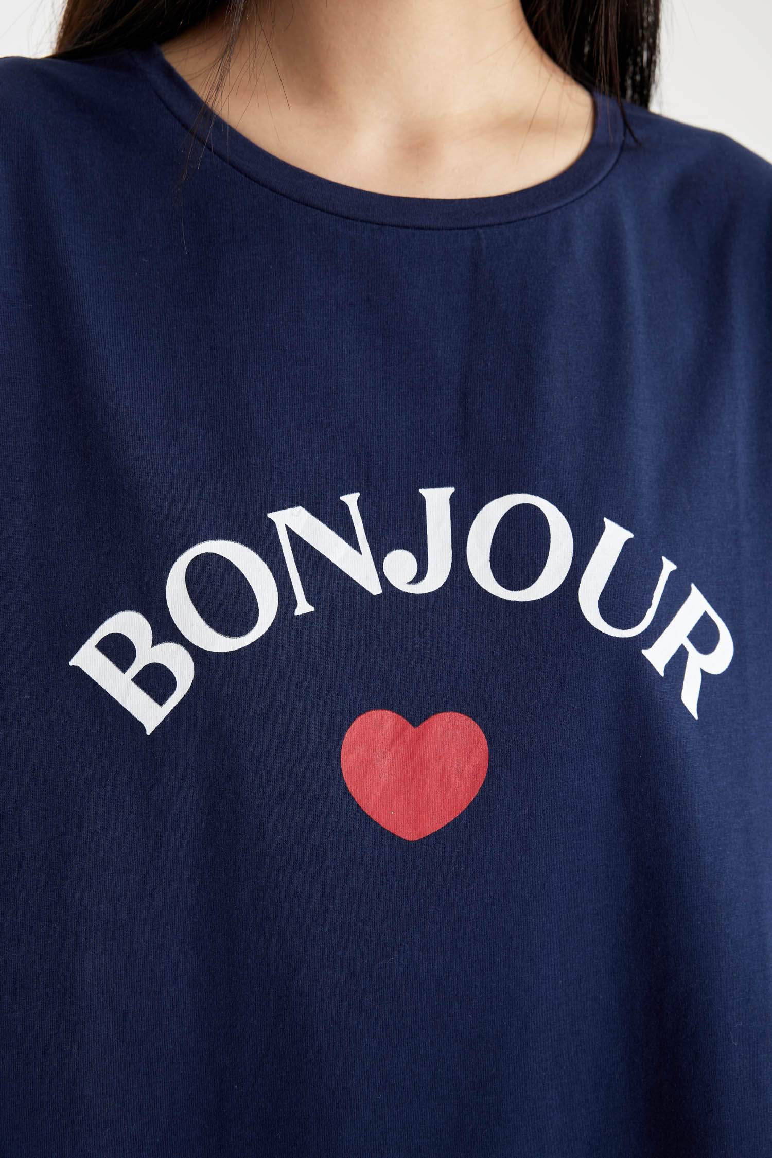 Fall in Love Printed Short Sleeve Cotton Nightgown