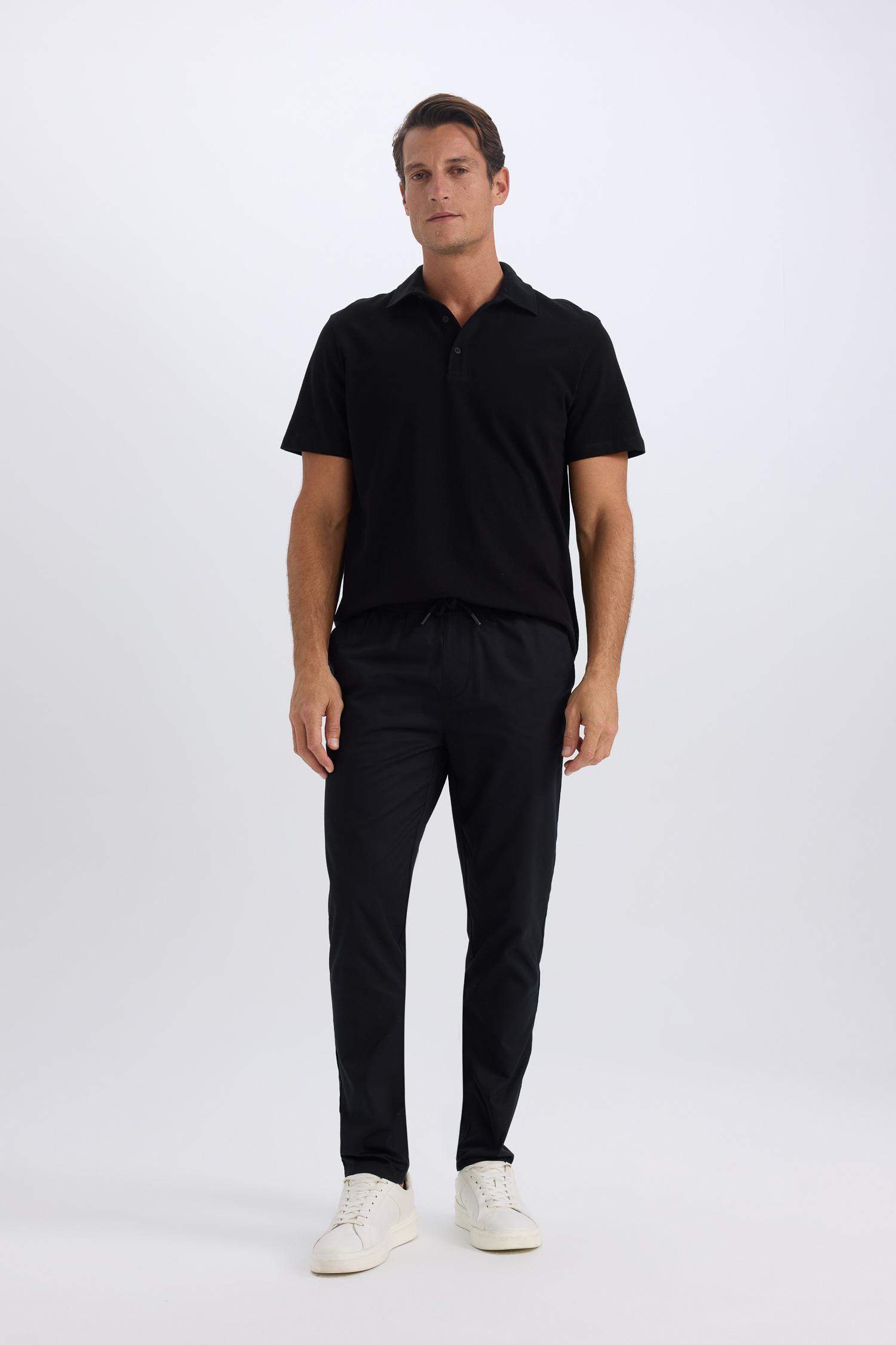 Джоггеры с узкими штанинами из габардина