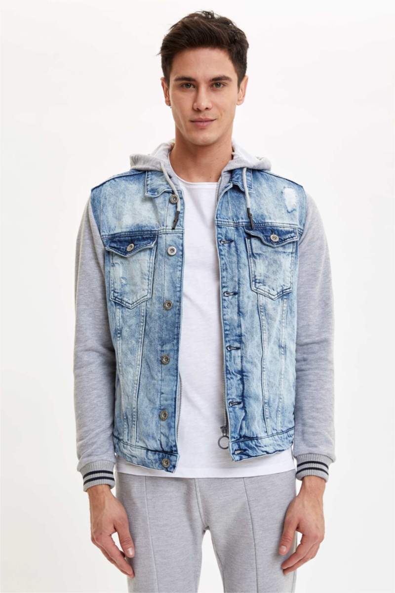 half cut denim jacket