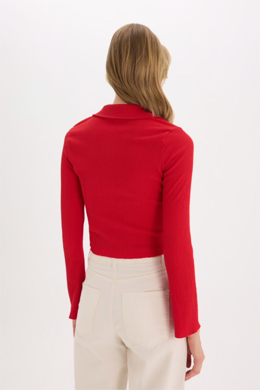 WOMAN Red Slim Fit Long Sleeve Shirt