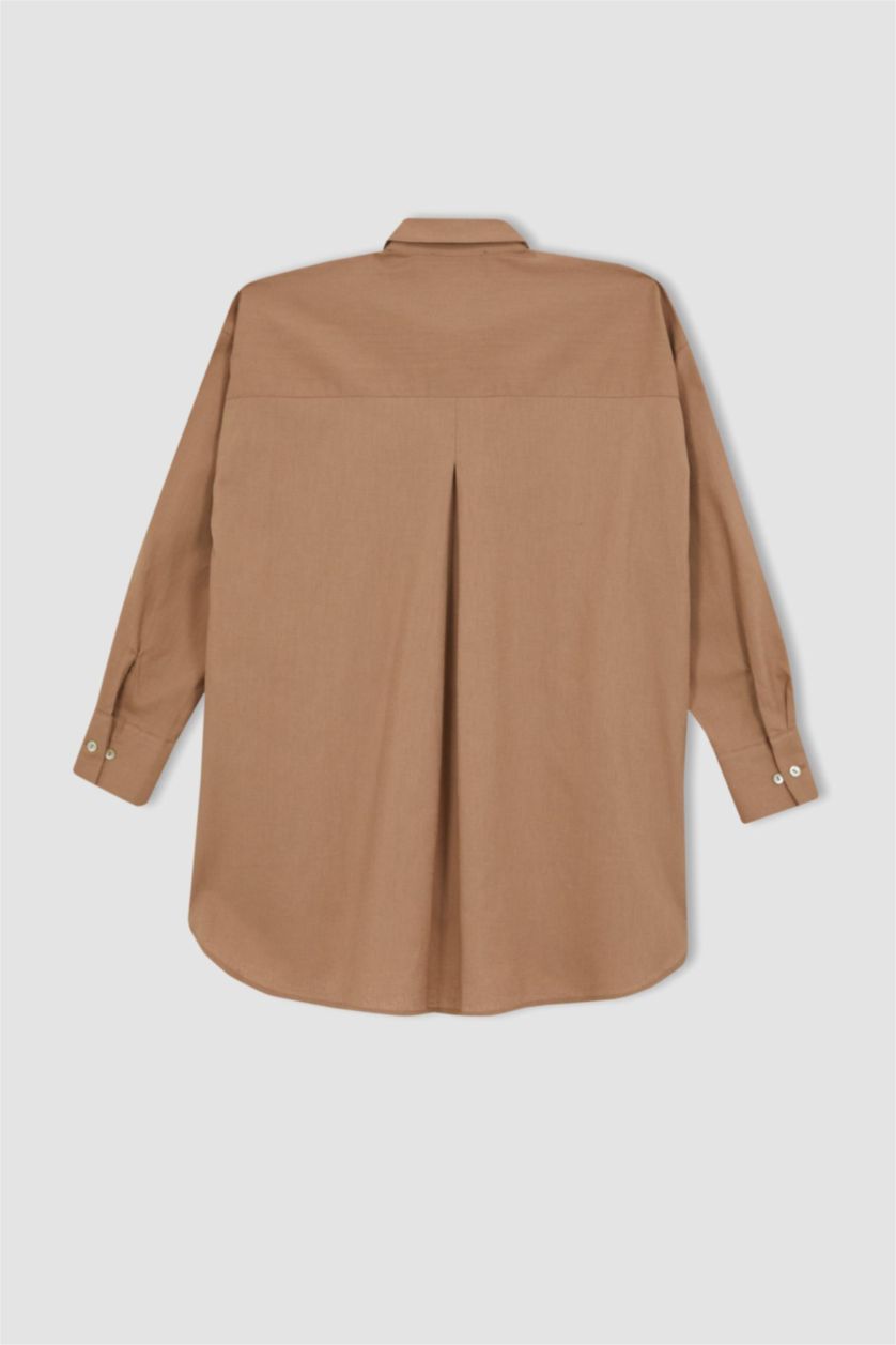 حريمي بيج فاتح تونيك كم طويل بقصة مريحة