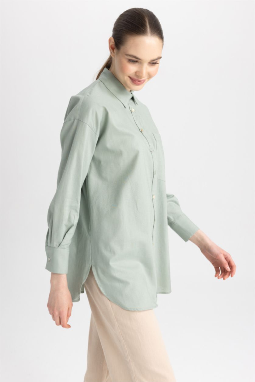 حريمي كاكي فاتح تونيك كم طويل وقصة مريحة