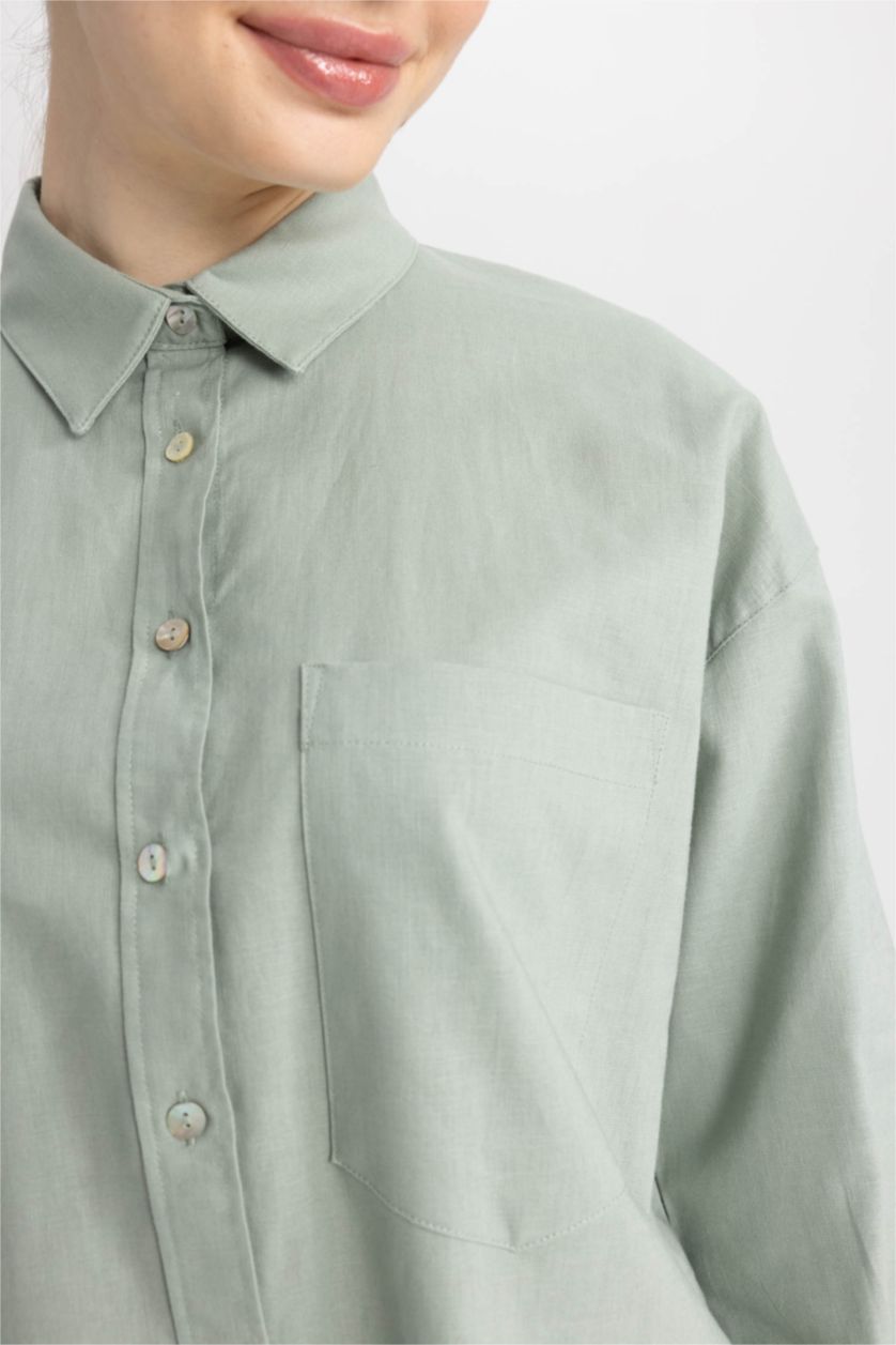 حريمي كاكي فاتح تونيك كم طويل وقصة مريحة