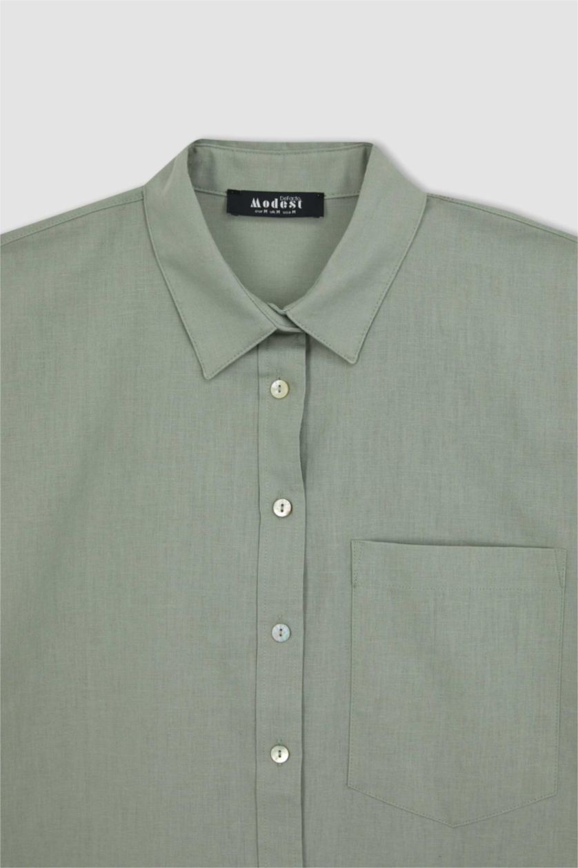 حريمي كاكي فاتح تونيك كم طويل وقصة مريحة