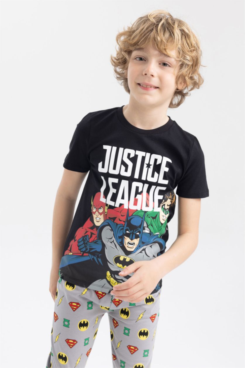 BOYS & TEENS Black Boy Regular Fit Justice League Licensed Pajamas
