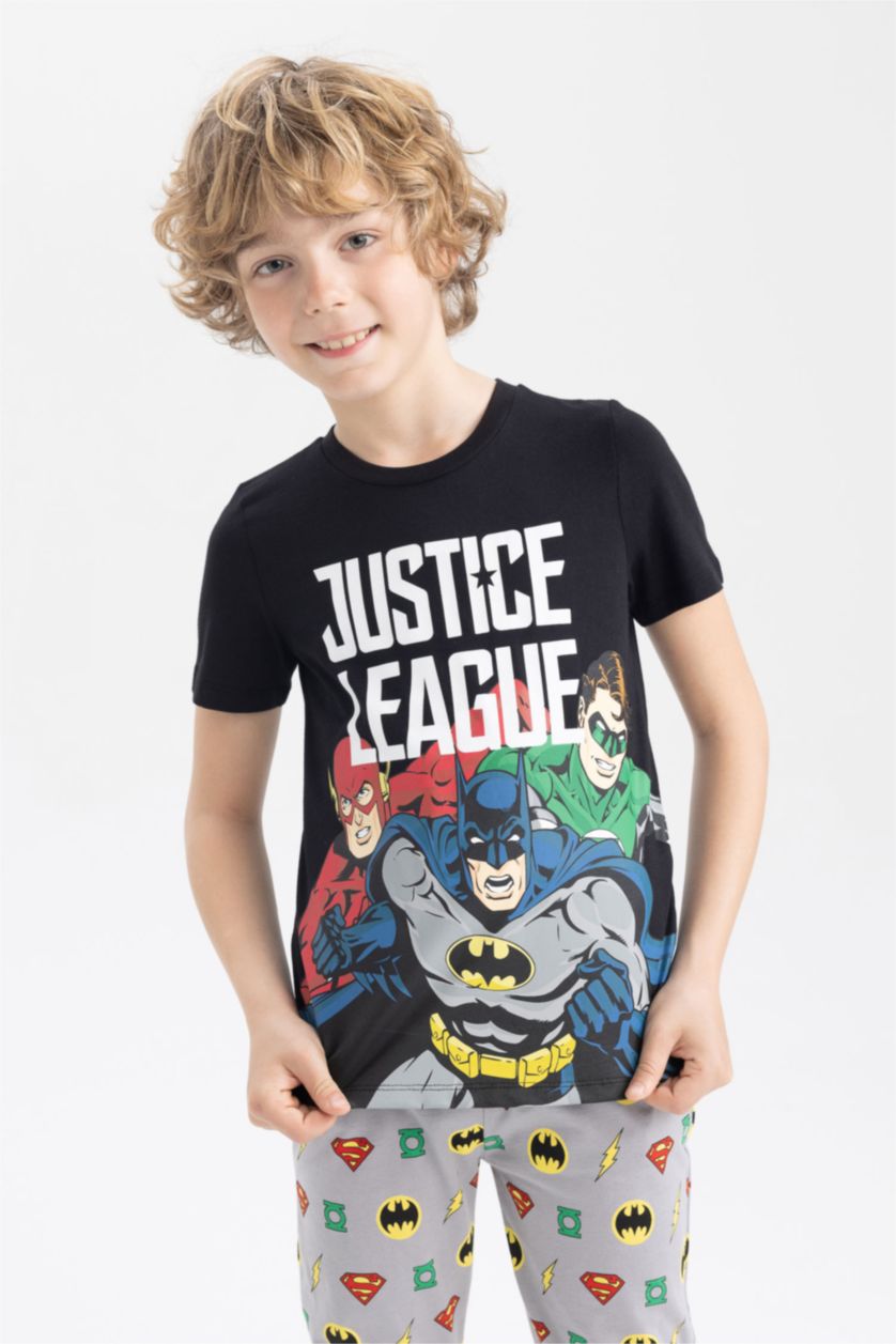BOYS & TEENS Black Boy Regular Fit Justice League Licensed Pajamas