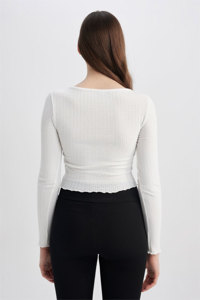 WOMAN White Slim Fit Long Sleeve T-Shirt