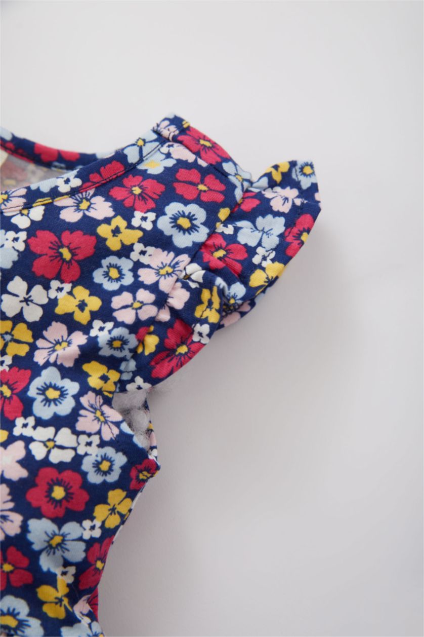 طفلة صغيرة كحلي فستان بناتي بقصة عادية بدون أكمام