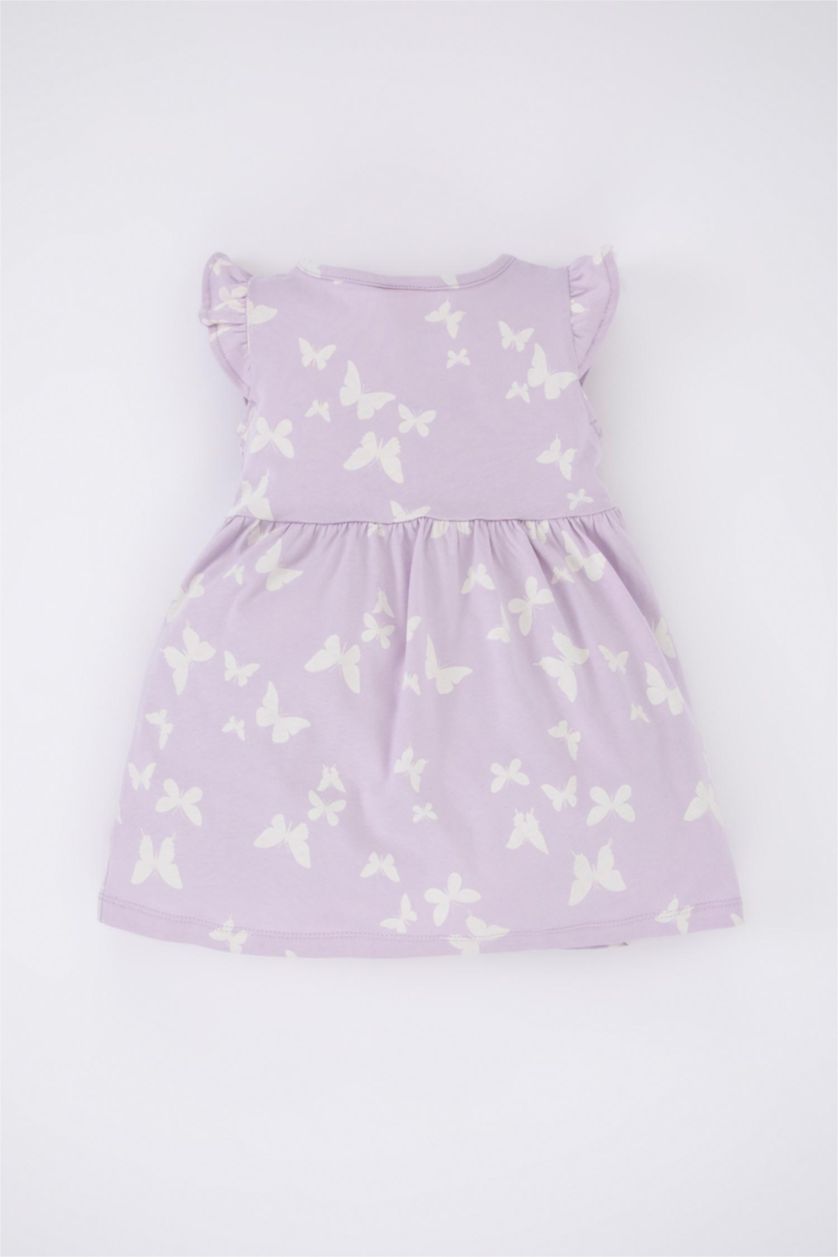 طفلة صغيرة أرجواني فستان بناتي بقصة عادية بدون أكمام