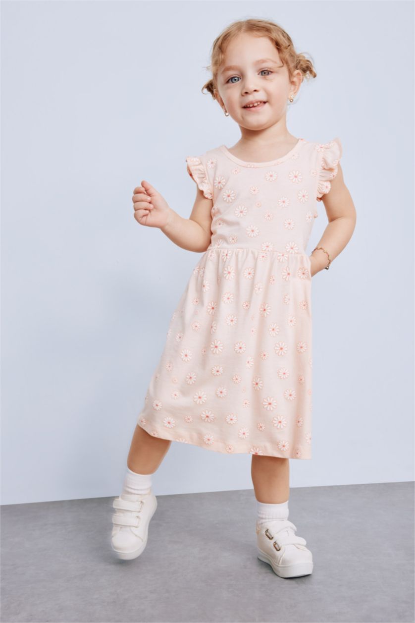 BABY GIRL Pink Baby Girl Patterned Short Sleeve Dress
