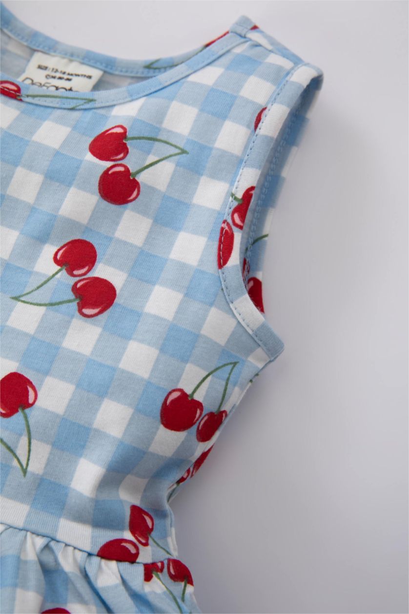 طفلة صغيرة أزرق فاتح فستان بناتي قصة عادية بدون أكمام