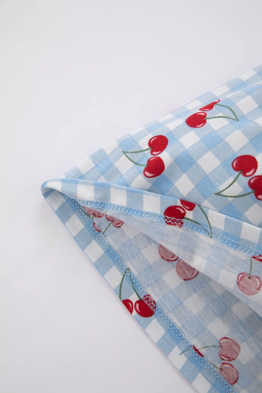 طفلة صغيرة أزرق فاتح فستان بناتي قصة عادية بدون أكمام