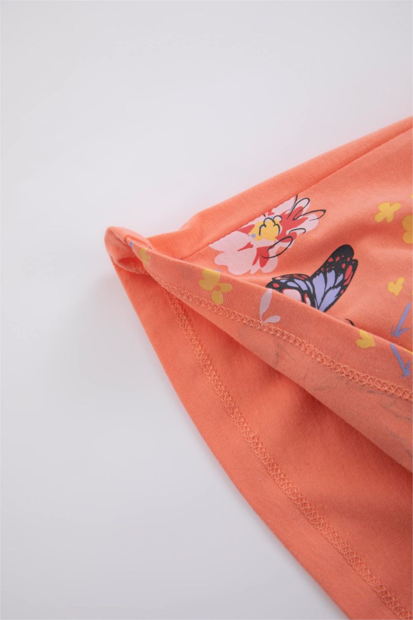 BÉBÉ FILLE Orange Robe En Tricot Fleur Col Ras Du Cou Sans Manches