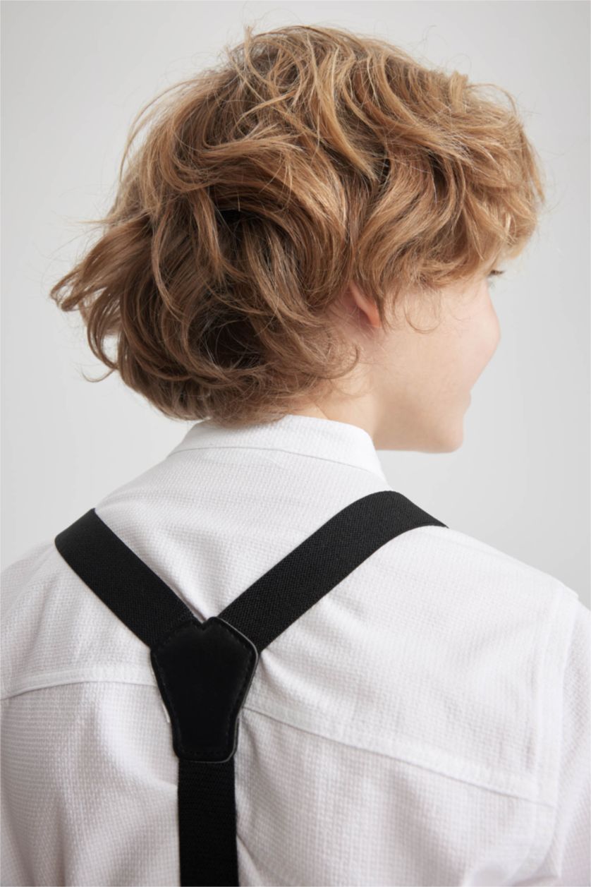 BOYS & TEENS Black Boys Pants Suspenders