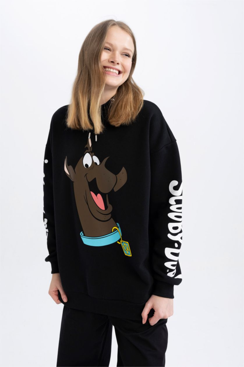 WOMAN Black Coool Scooby Doo Oversize Fit Hoodie Sweatshirt