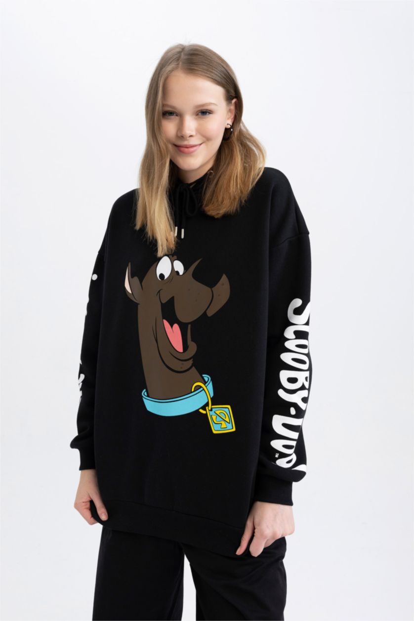 WOMAN Black Coool Scooby Doo Oversize Fit Hoodie Sweatshirt