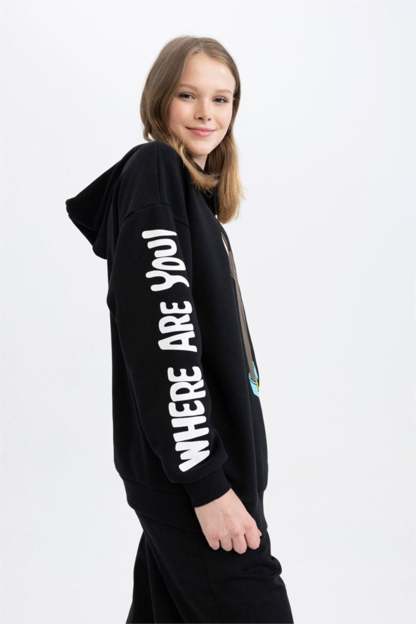 WOMAN Black Coool Scooby Doo Oversize Fit Hoodie Sweatshirt