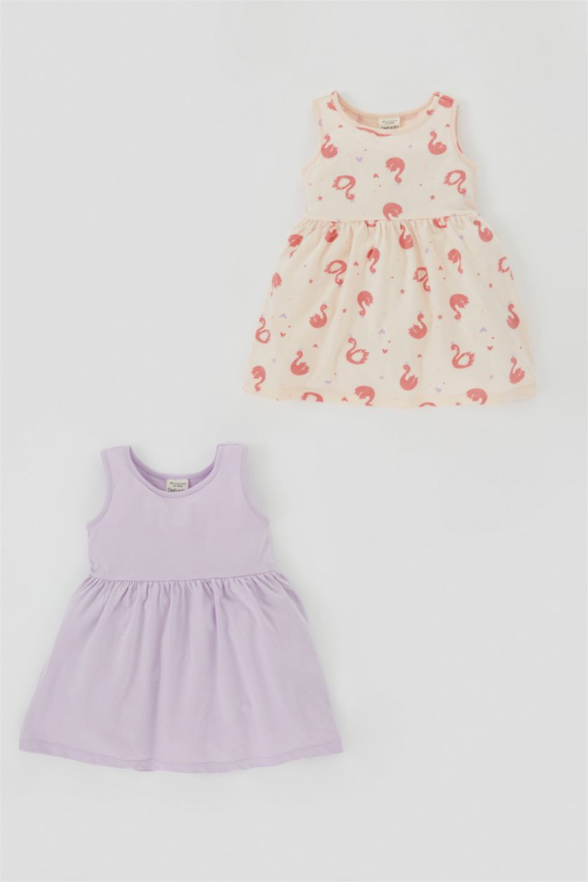 BÉBÉ FILLE Rose Robe En Tricot Col Ras Du Cou Sans Manches 2