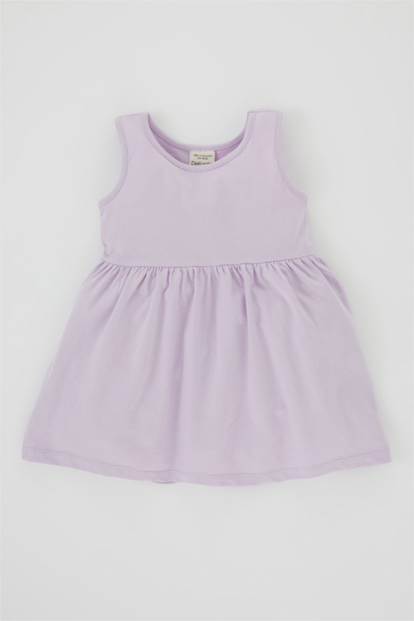 BÉBÉ FILLE Rose Robe En Tricot Col Ras Du Cou Sans Manches 2