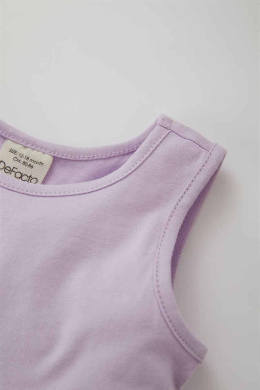 BÉBÉ FILLE Rose Robe En Tricot Col Ras Du Cou Sans Manches 2