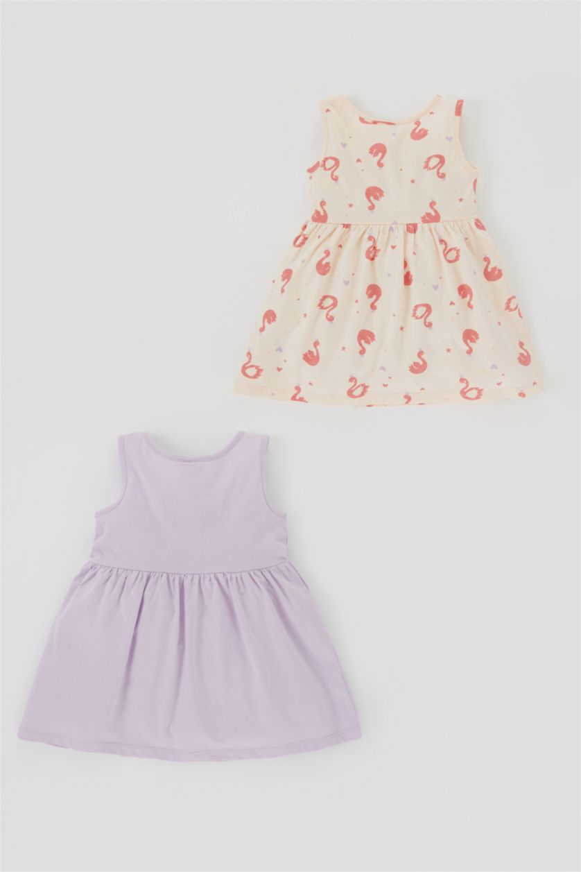 BÉBÉ FILLE Rose Robe En Tricot Col Ras Du Cou Sans Manches 2