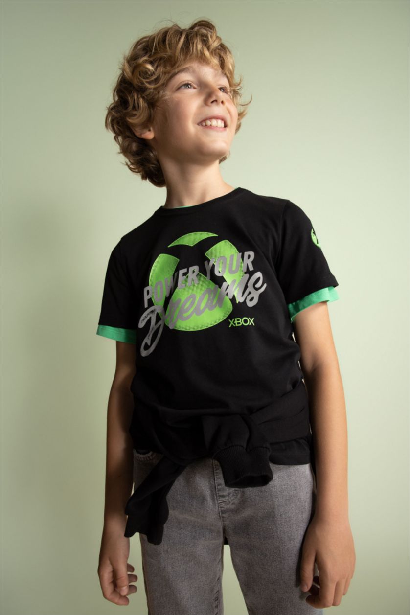Хлопчачий Чорний Футболка з коротким рукавом Xbox для хлопчиків