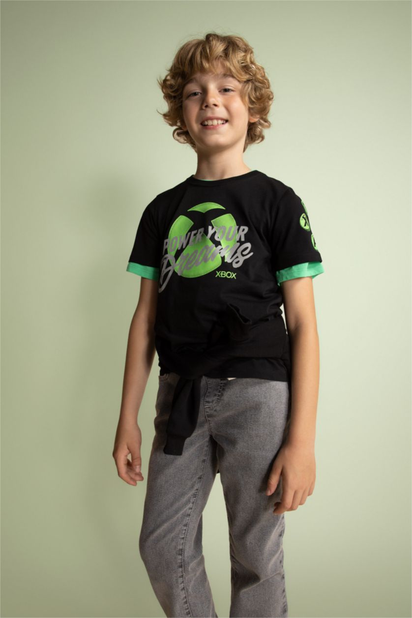 Хлопчачий Чорний Футболка з коротким рукавом Xbox для хлопчиків