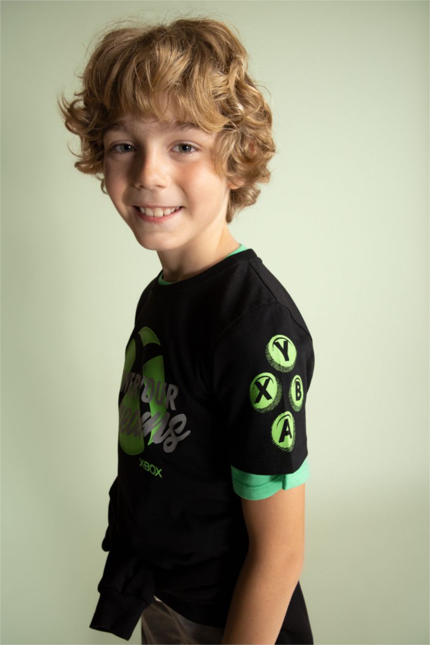 Хлопчачий Чорний Футболка з коротким рукавом Xbox для хлопчиків