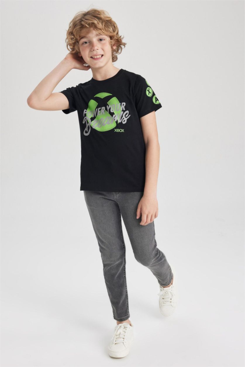 Хлопчачий Чорний Футболка з коротким рукавом Xbox для хлопчиків