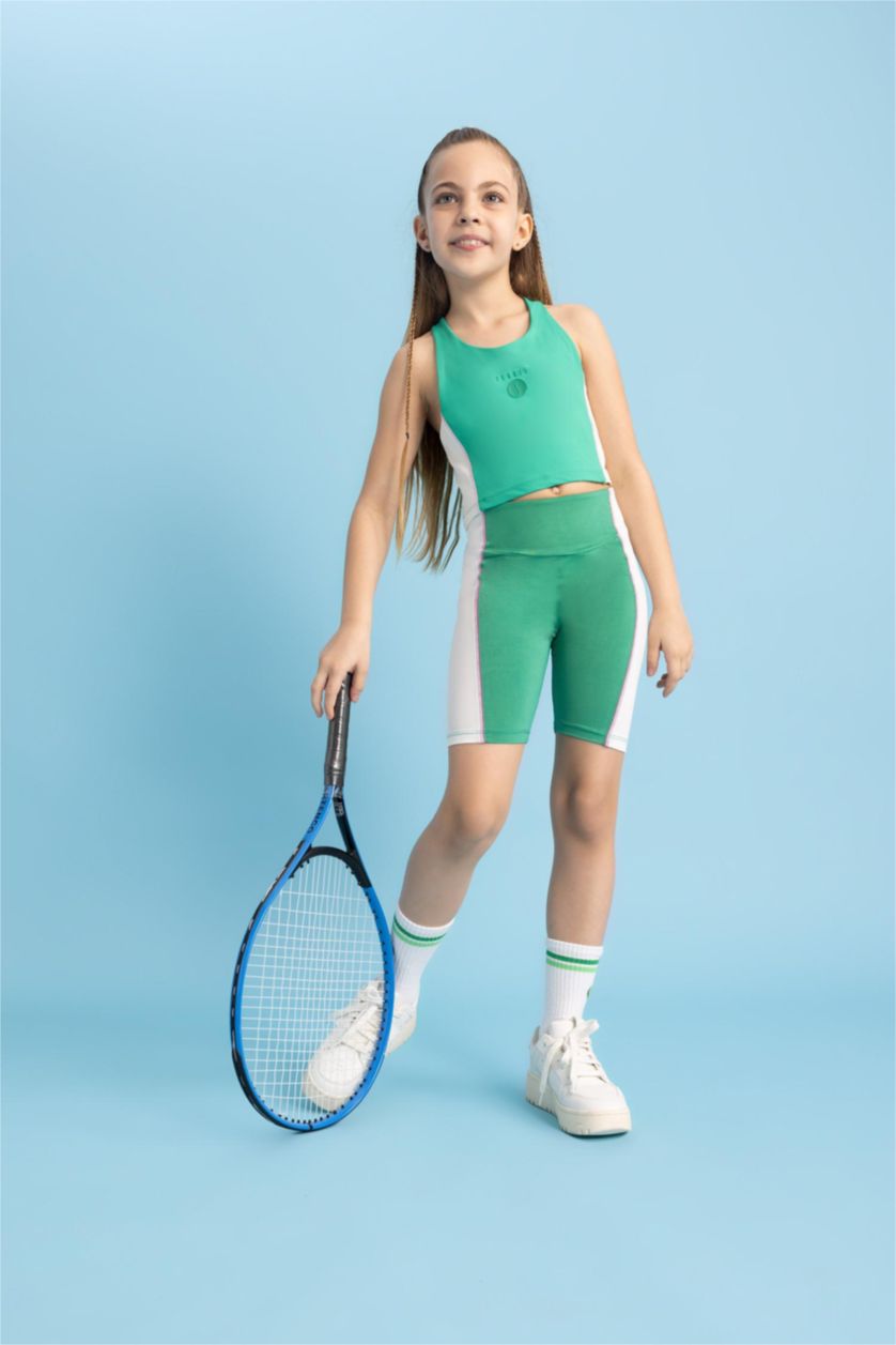 GIRLS & TEENS Green Girls' Short Length Premium Leggings