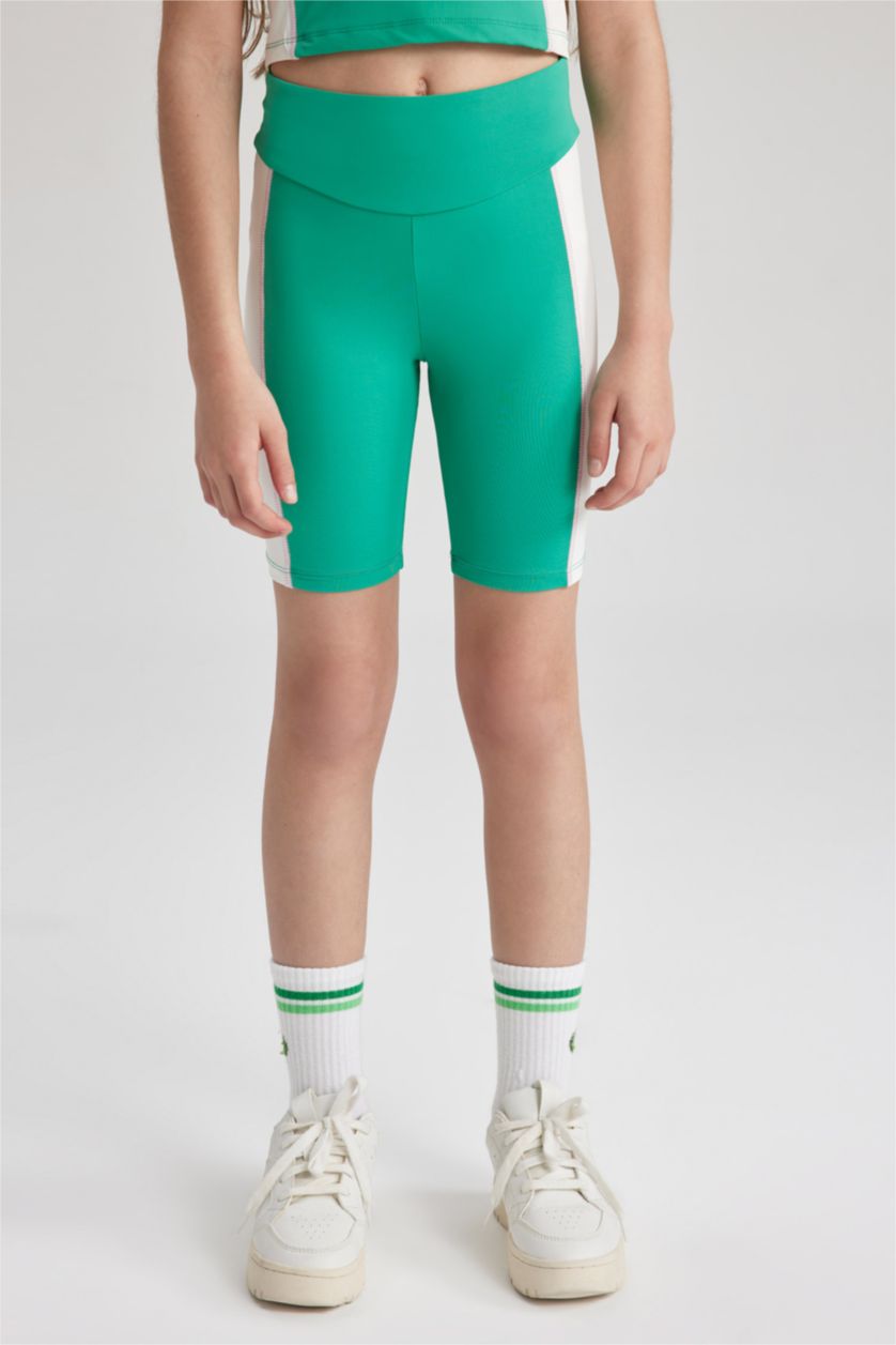 GIRLS & TEENS Green Girls' Short Length Premium Leggings