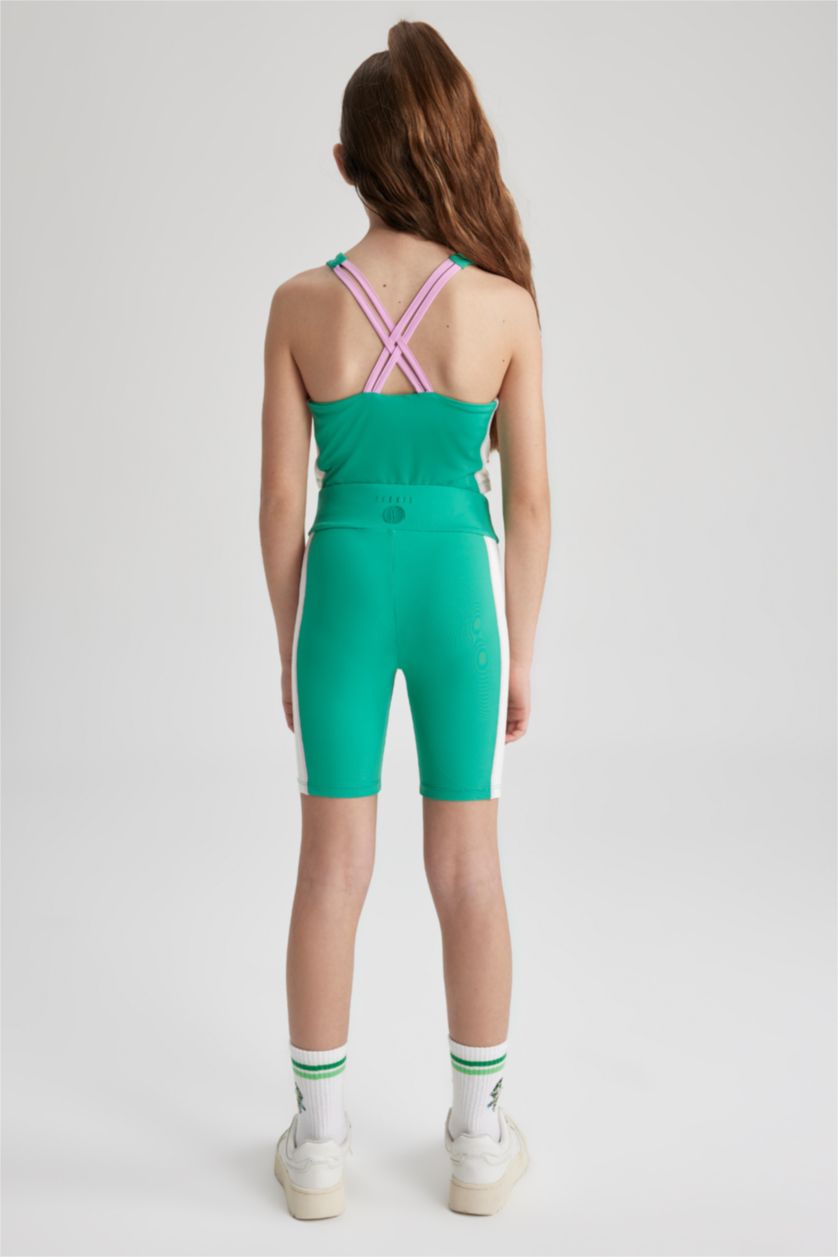 GIRLS & TEENS Green Girls' Short Length Premium Leggings