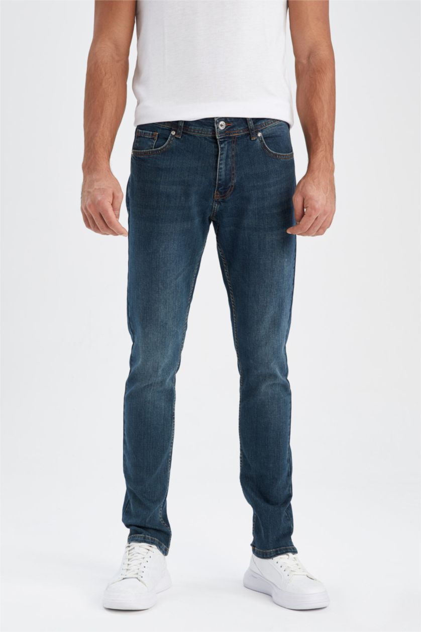 HOMME Vert Foncé Jean Slim Coupe Slim Pedro À Taille Normale