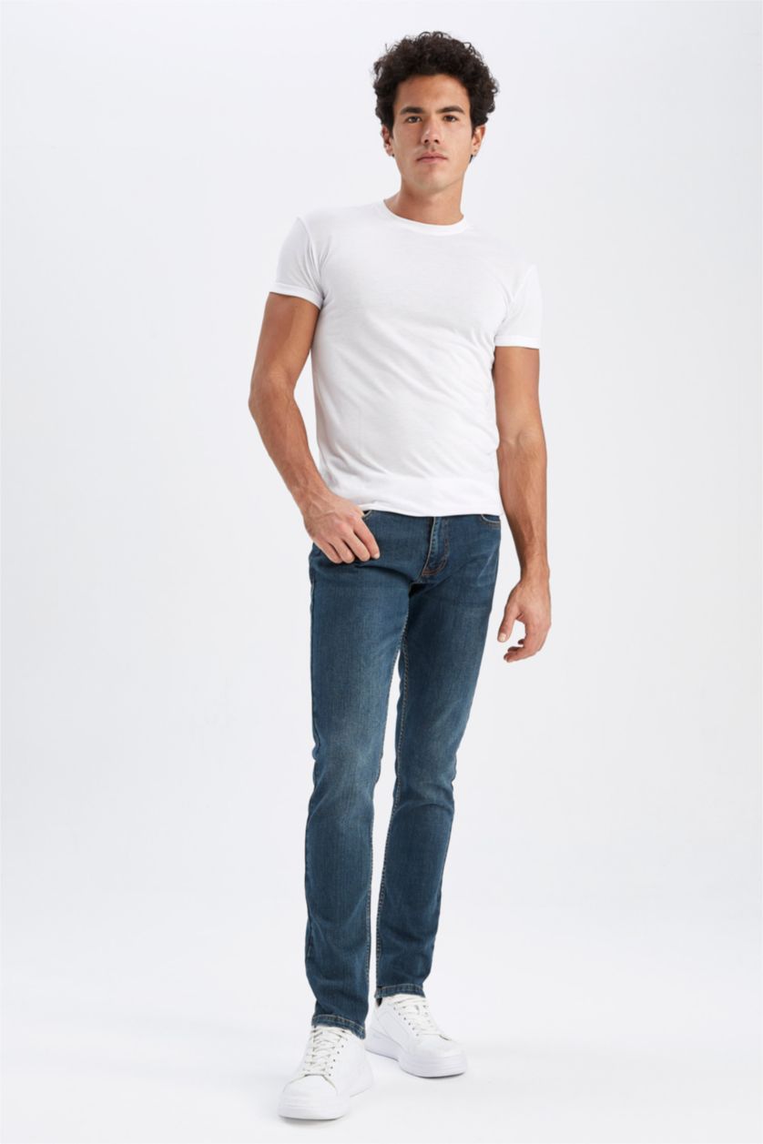 HOMME Vert Foncé Jean Slim Coupe Slim Pedro À Taille Normale