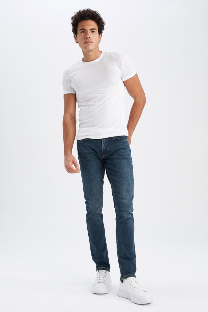 HOMME Vert Foncé Jean Slim Coupe Slim Pedro À Taille Normale