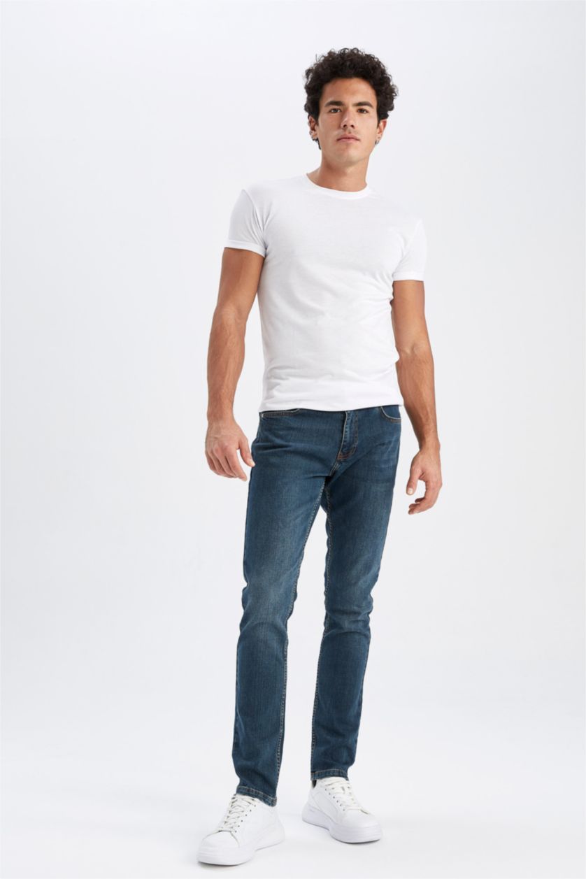 HOMME Vert Foncé Jean Slim Coupe Slim Pedro À Taille Normale