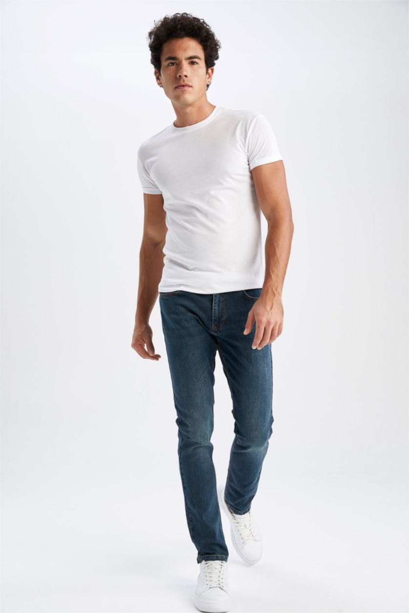 HOMME Vert Foncé Jean Slim Coupe Slim Pedro À Taille Normale