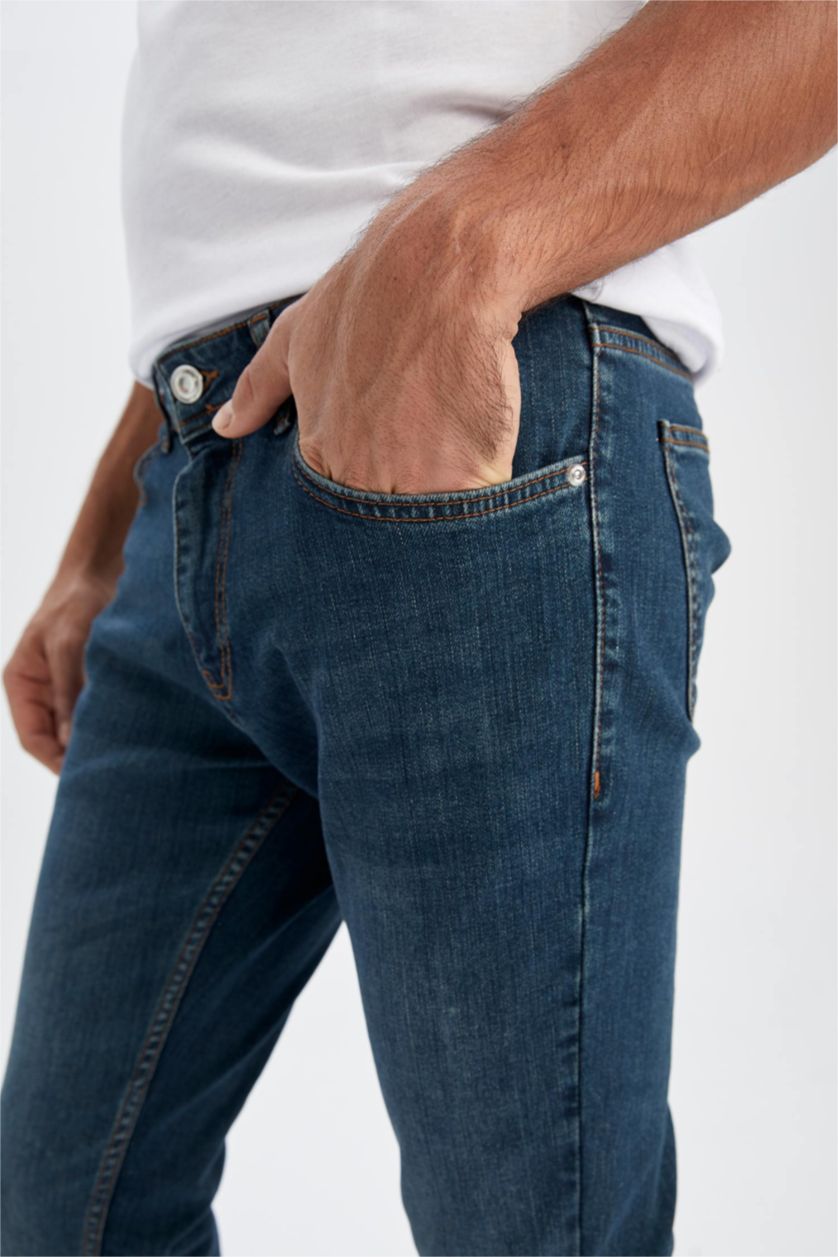 HOMME Vert Foncé Jean Slim Coupe Slim Pedro À Taille Normale