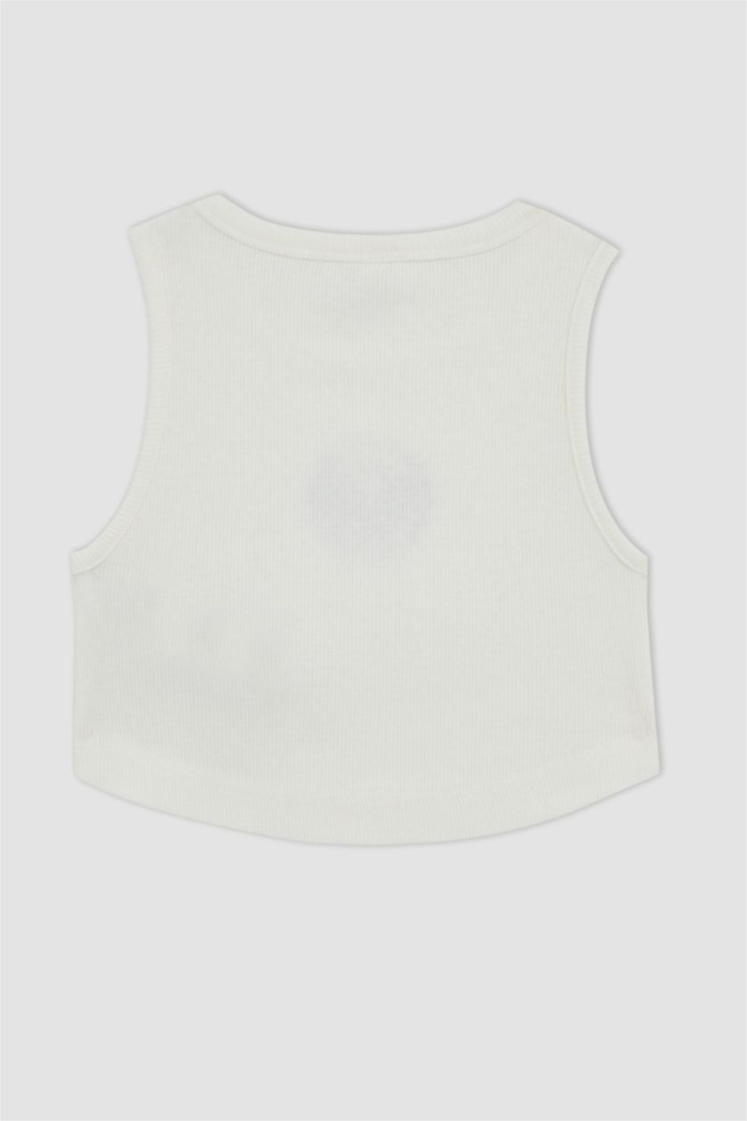 Kız Çocuk - Genç Kız Kırık Beyaz Bisiklet Yaka Atlet Kız Çocuk