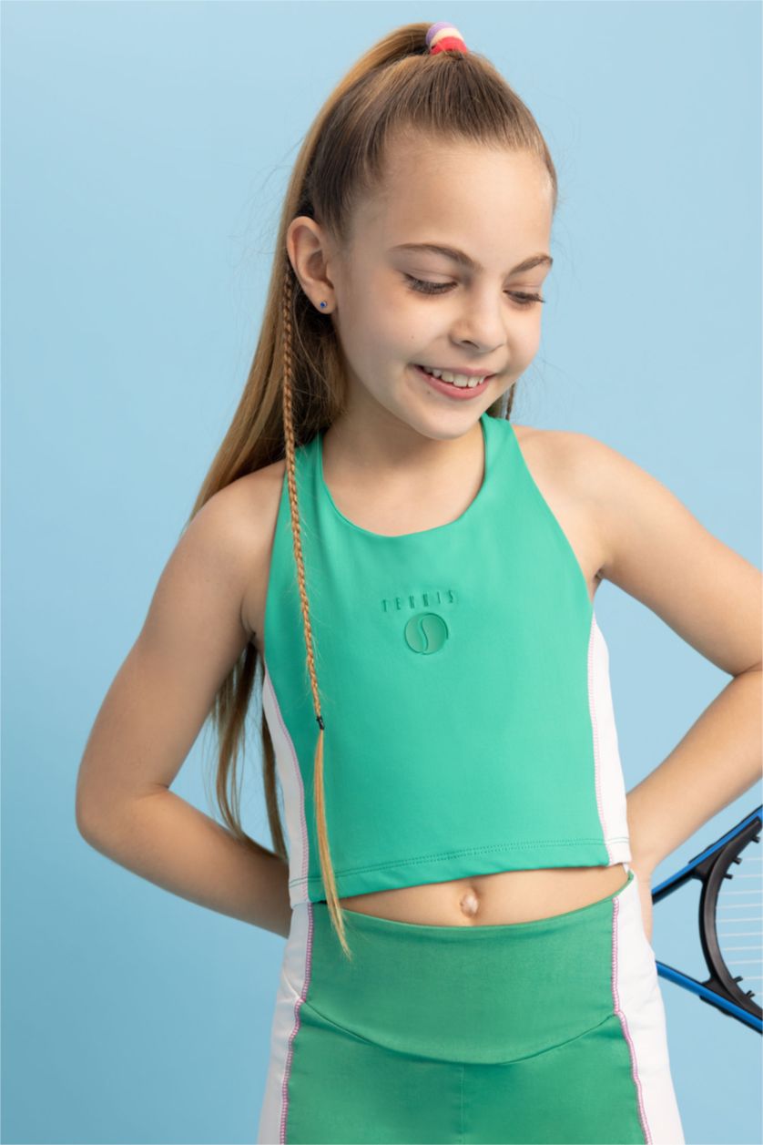 FILLES Vert Débardeur À Col Rond Pour Fille