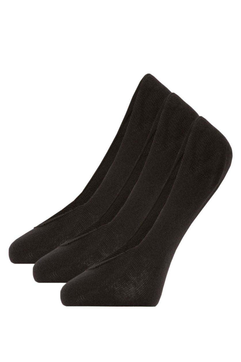 Kadın Siyah Kadın 3'lü Pamuklu Babet Çorap