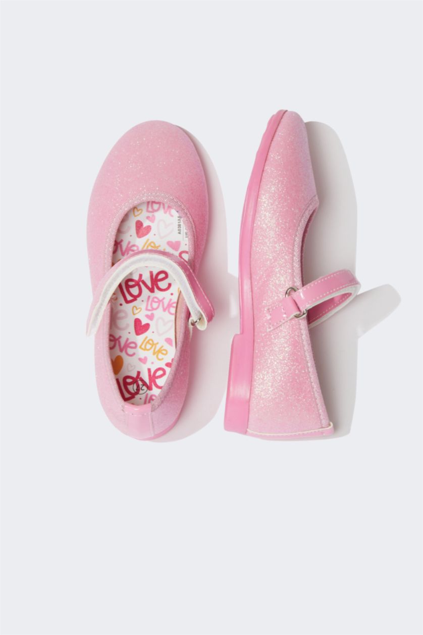 Girls & Teens Light Pink Girl Flat Bottom Faux Leather Flat Shoes