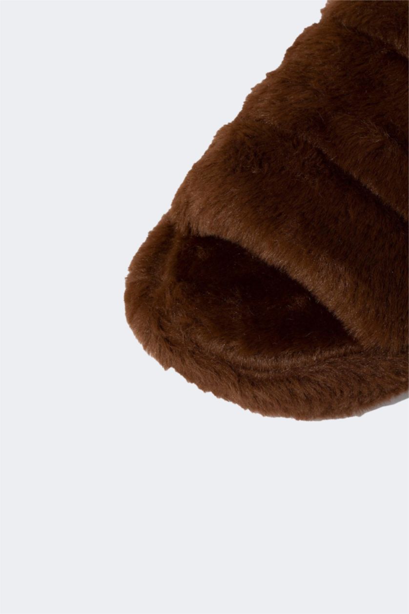 Kadın Koyu Kahve Kadın Düz Taban Ev Terliği