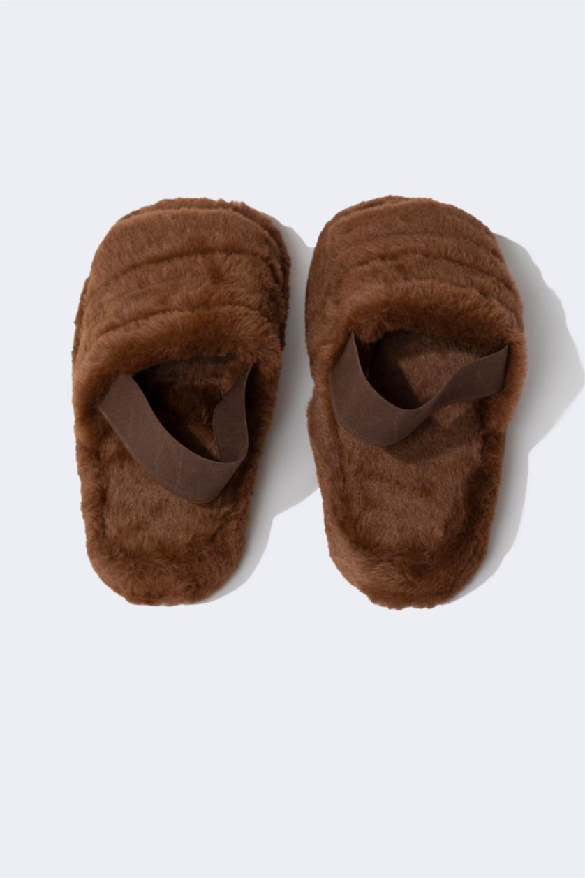 Kadın Koyu Kahve Kadın Düz Taban Ev Terliği