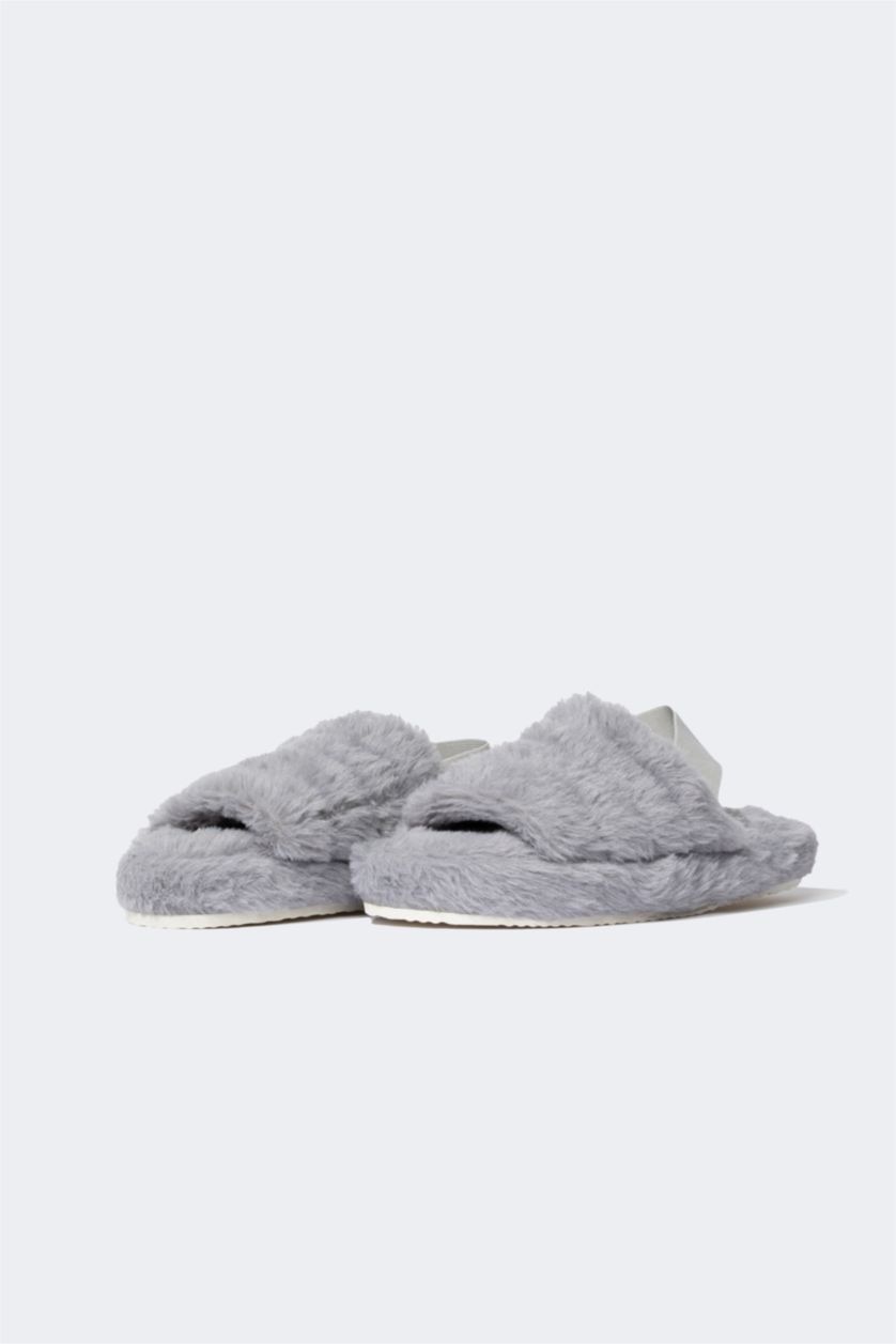 Kadın Gri Kadın Düz Taban Ev Terliği